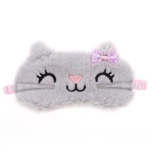 Kid's Cat Cartoon Sleep Mask Gray